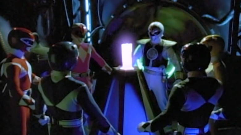 Power Rangers around Zeo Crystal