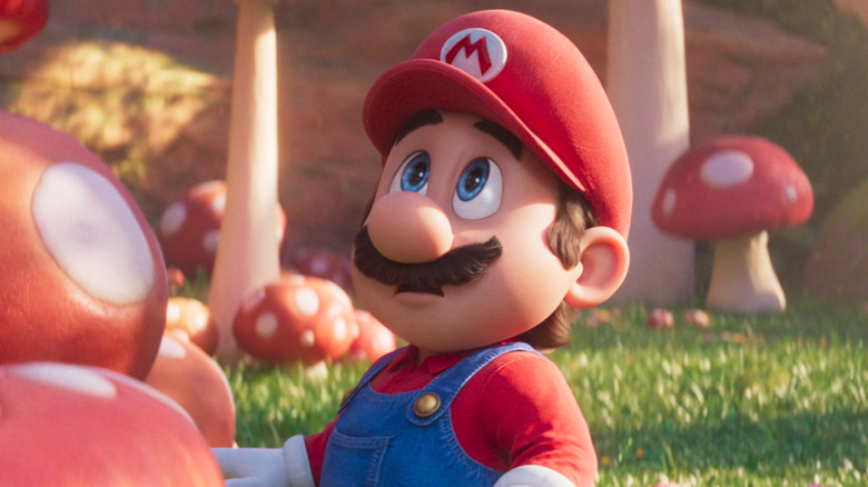 Mario near a mushroom