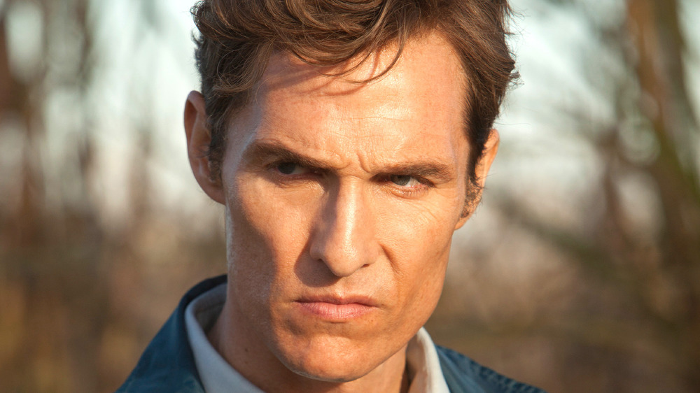 Matthew McConaughey as Rust Cohle focused