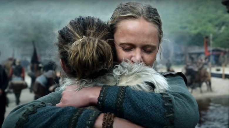 Leif and Freydis hug