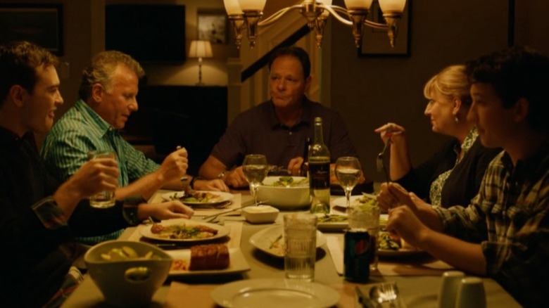 The Nieman family eats dinner