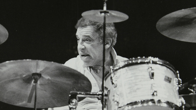 Buddy Rich plays drums