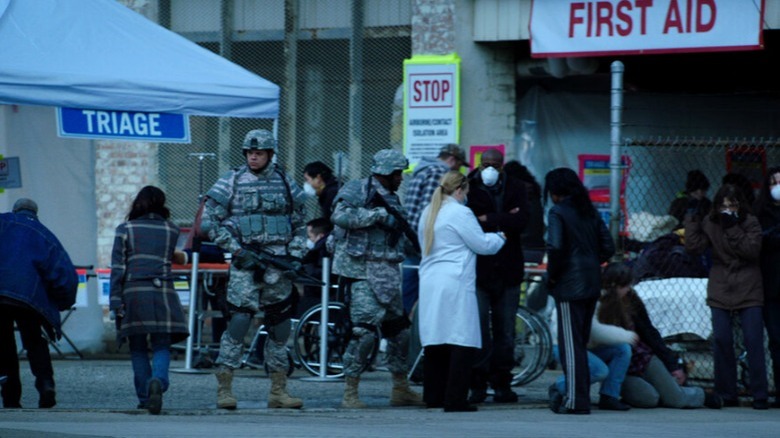 Soldiers aid plague victims