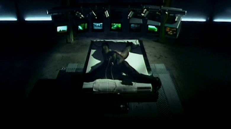 A chimpanzee in the lab in 28 Days Later (2002)