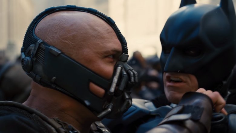 Tom Hardy and Christian Bale in The Dark Knight Rises