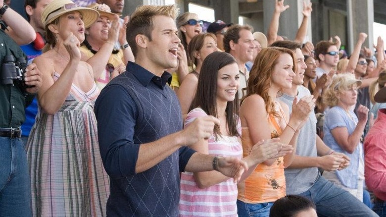 Hunt and company cheer in "The Final Destination" (2009)