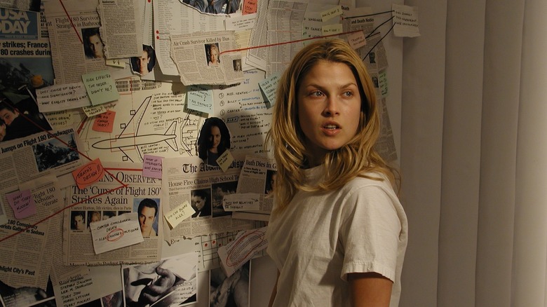 Clear Rivers in front of her conspiracy board in "Final Destination 2" (2003)