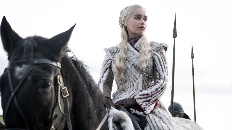 Daenerys on horseback on Game of Thrones