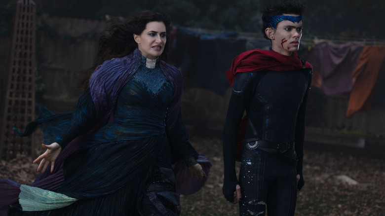 Agatha and Billy in a yard in "Agatha All Along" (2024)