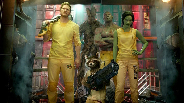 The Guardians of the Galaxy escape from prison in "Guardians of the Galaxy" (2014)