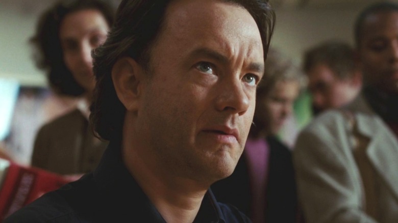 Robert Langdon looking up