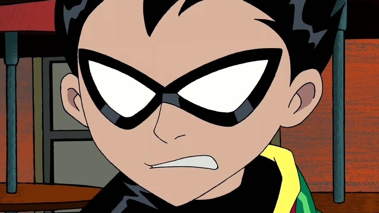 Robin sneers in Teen Titans