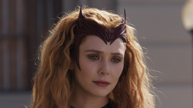 Wanda wearing Scarlet Witch costume