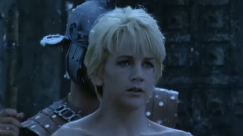 Gabrielle with short hair for crucifixion