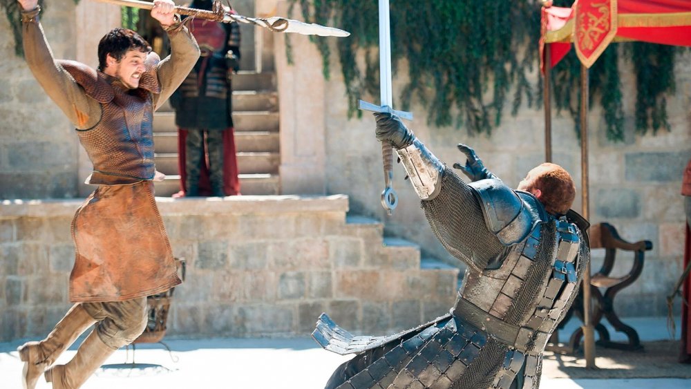 Pedro Pescal as Oberyn Martell and Hafþór Júlíus Björnsson as Gregor Clegane on Game of Thrones