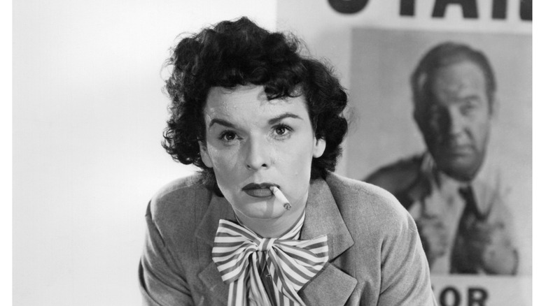 Mercedes McCambridge with cigarette