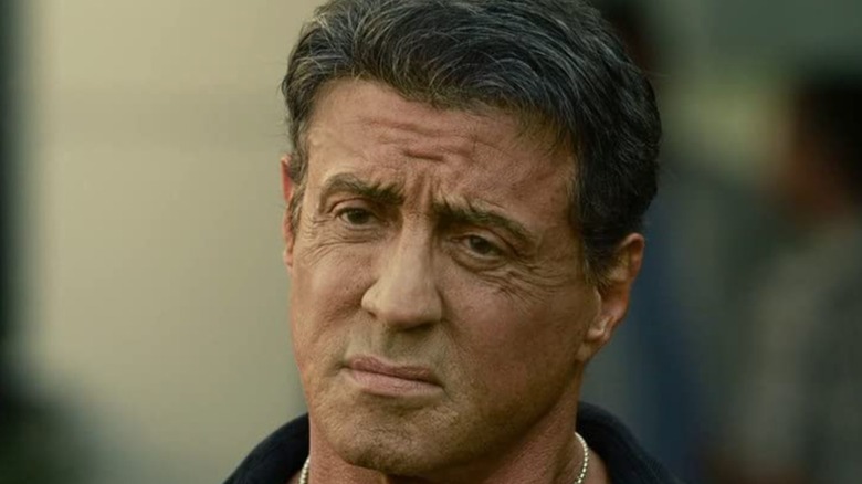 Sylvester Stallone looking serious