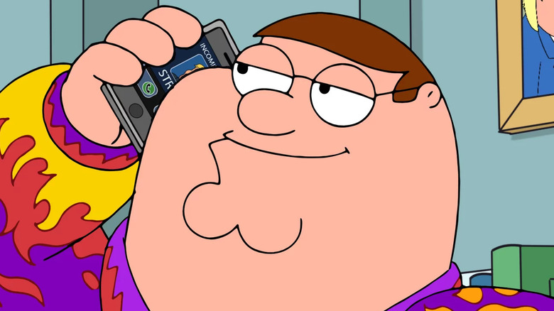 Peter Griffin talking on cell phone