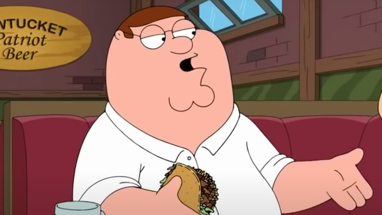 Peter with taco on family guy 