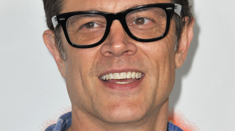 Johnny Knoxville at a promotional event for orange soda