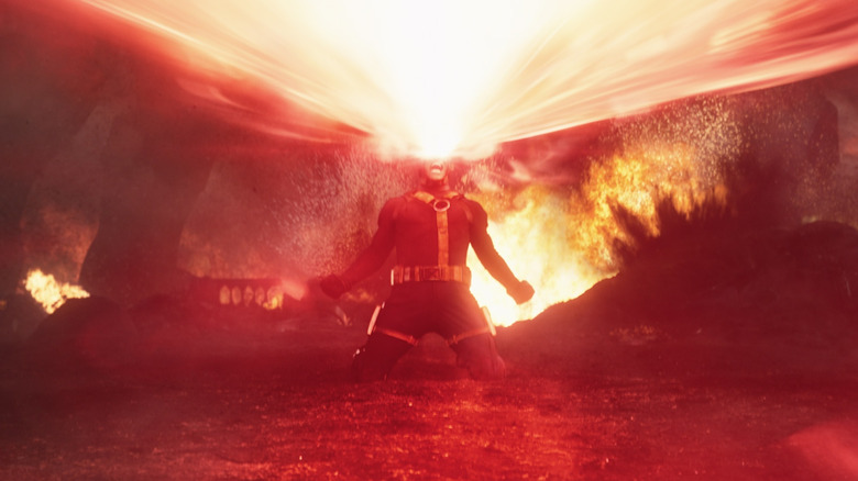 Cyclops screaming as he lets loose an optic blast in Avengers: Doomsday