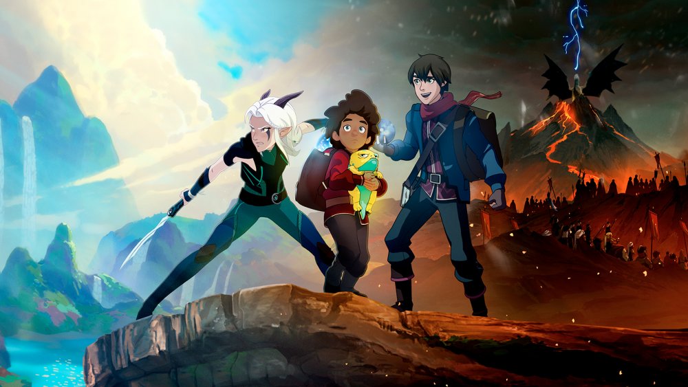 Callum, Ezran, and Rayla in The Dragon Prince