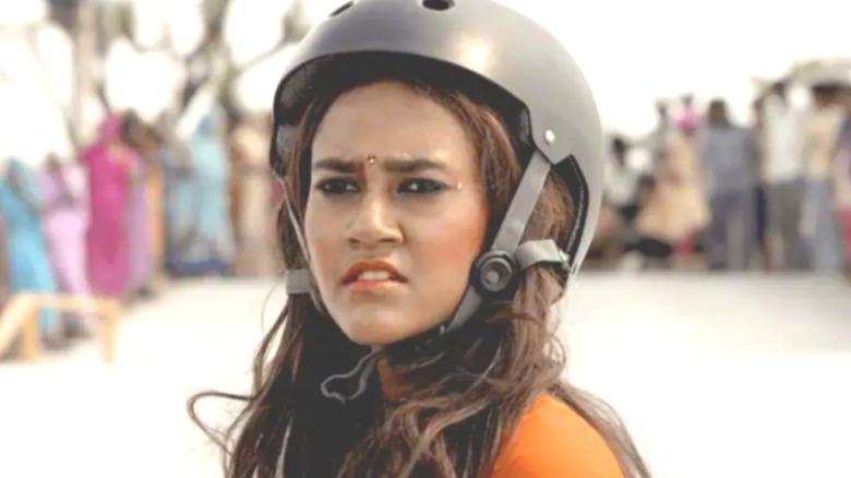 Prerna with helmet