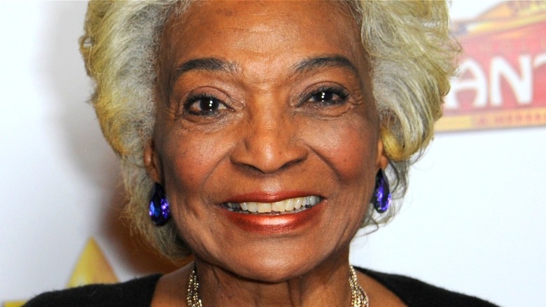 Nichelle Nichols looking delighted