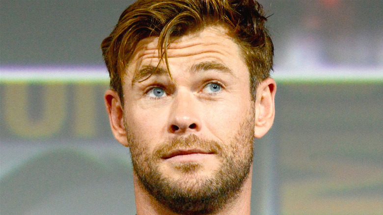 Chris Hemsworth looking confused at Comic-Con