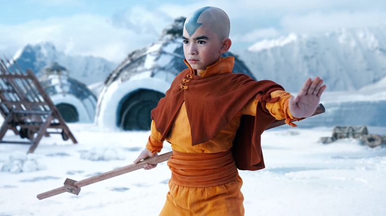 Avatar: The Last Airbender's Aang with staff