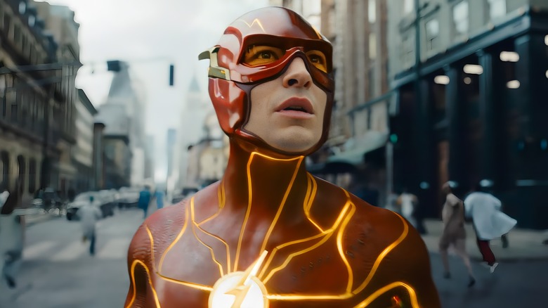 The Flash looks upward
