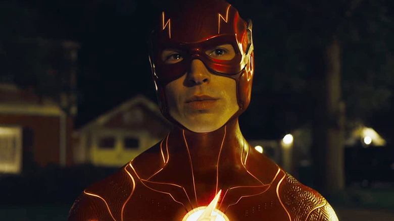 The Flash looking serious in close-up