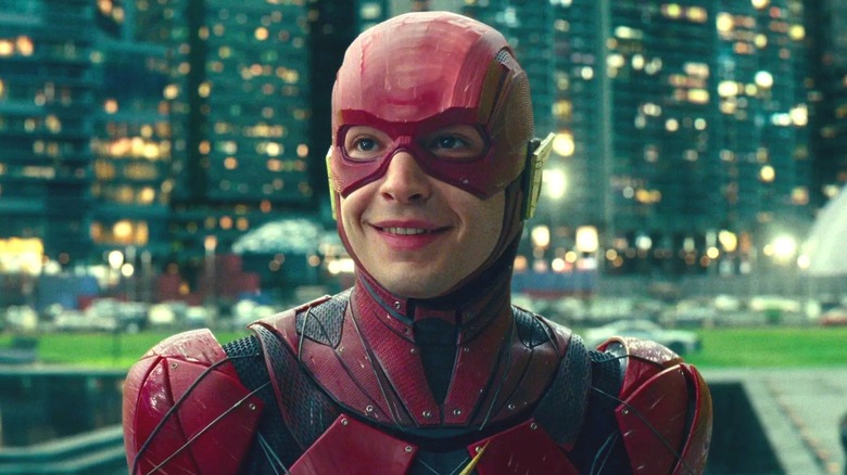 The Flash smiling and wearing his costume