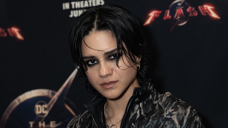 Sasha Calle posing at The Flash premiere 