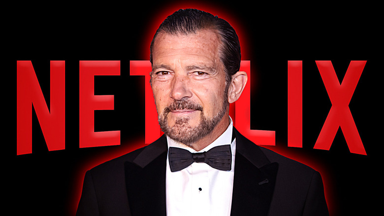 Antonio Banderas smiling Netflix Logo