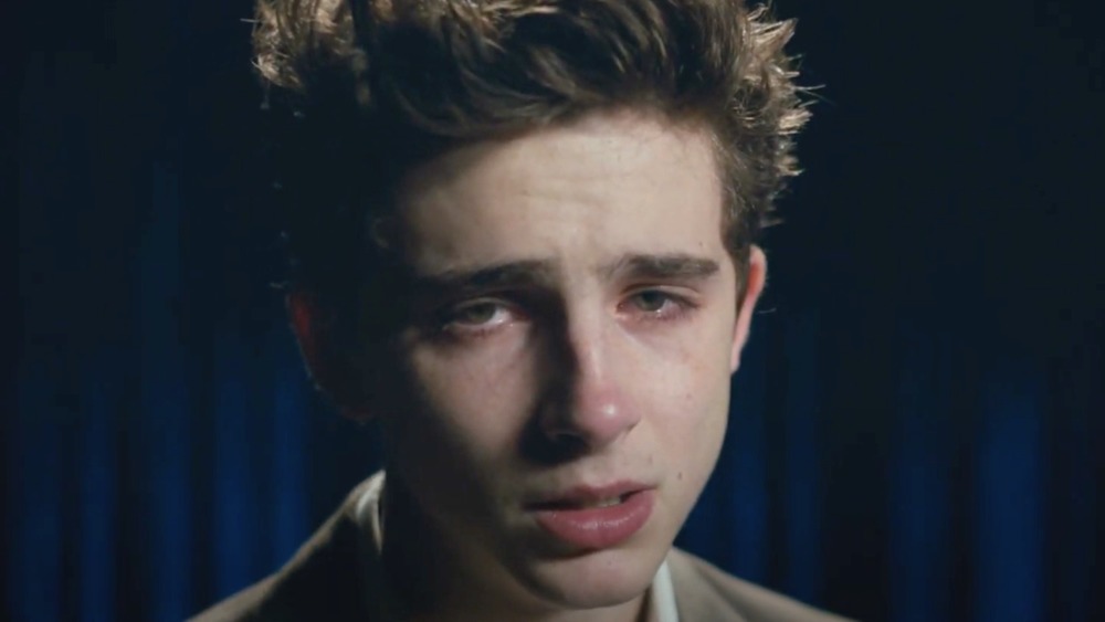 Timothée Chalamet crying