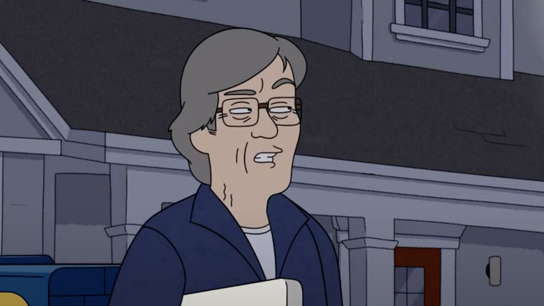 Stephen King on Duncanville standing outside house