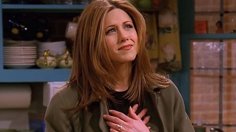Rachel Green hands on chest