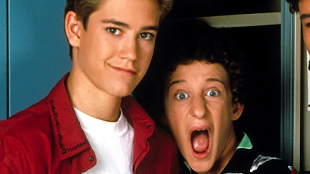 Zack puts Screech in a locker on Saved by the Bell