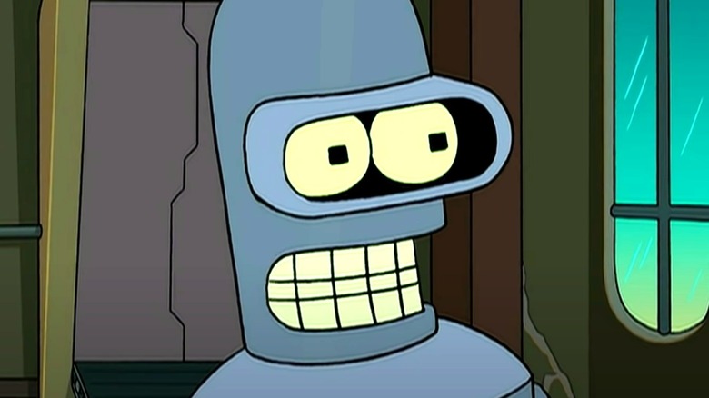 Bender grimacing on Futurama