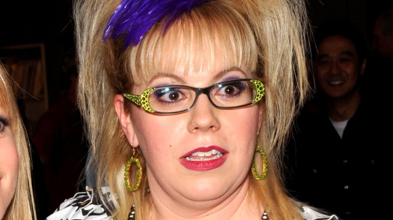 Kirsten Vangsness updo with glasses