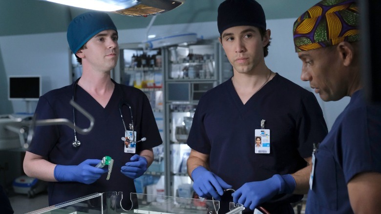 The cast of The Good Doctor performing surgery