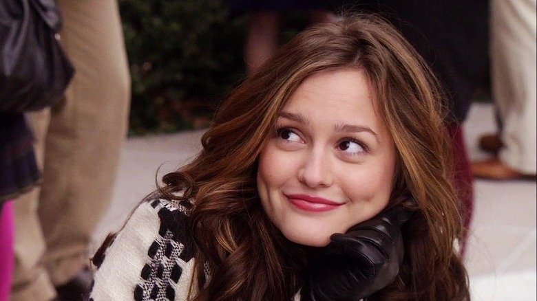 Blair Waldorf smiles up at someone