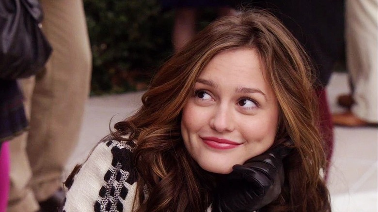Blair Waldorf smiles up at someone