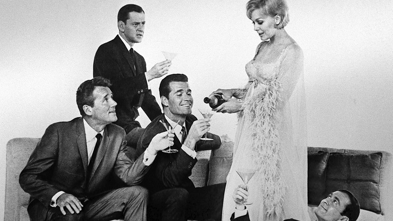 James Garner drinks a martini