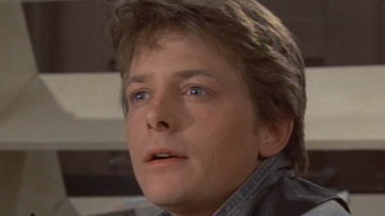 Michael J Fox surprised in Back to the Future