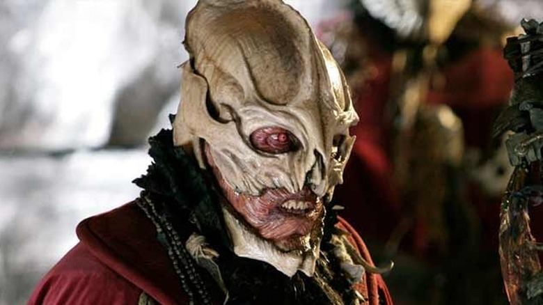 The Sycorax leader looking confused