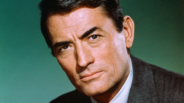 Gregory Peck staring