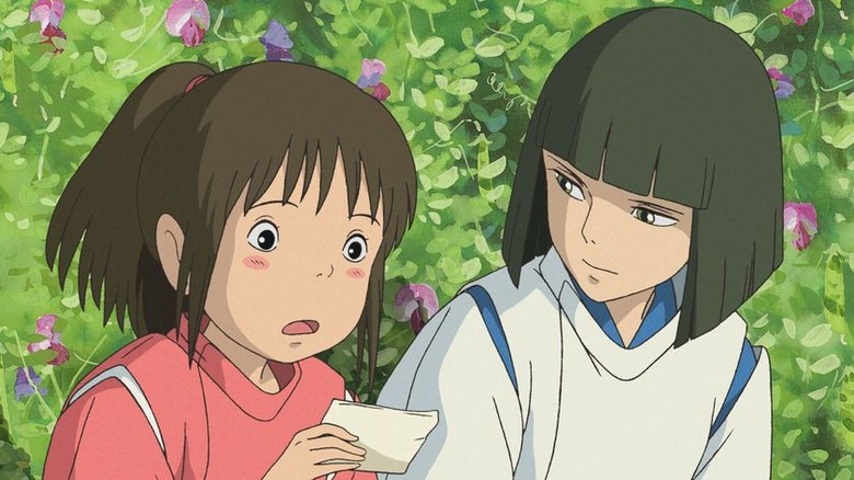 Chihiro and Haku talking