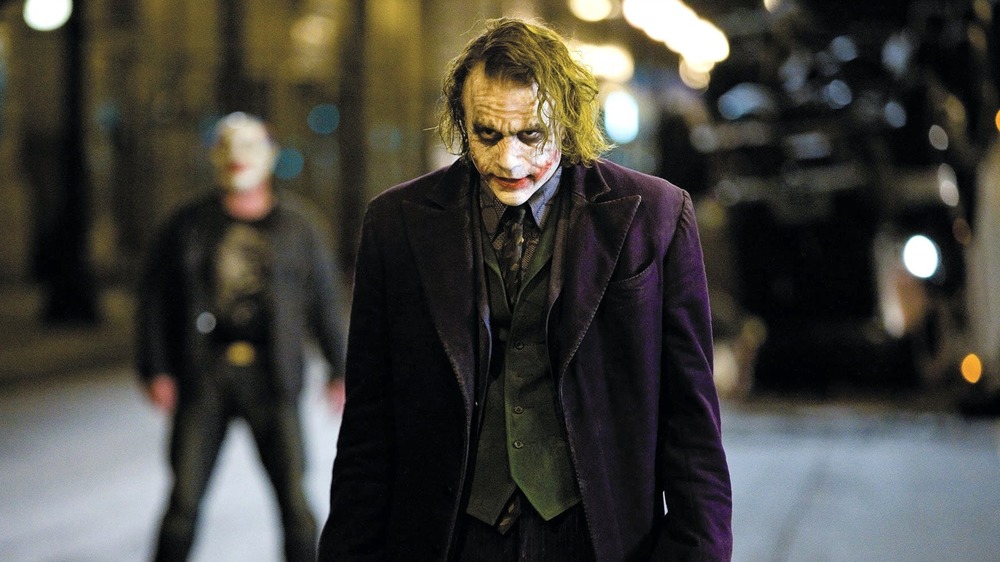 Heath Ledger as the Joker angry